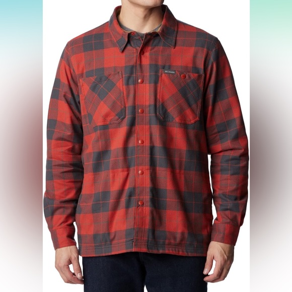 Men’s Columbia Red and dark grey Checkered Shirt - NWT - Picture 1 of 5